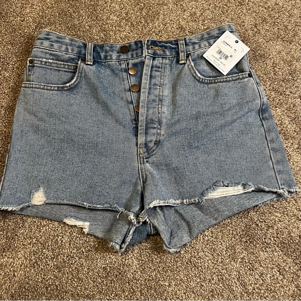O’Neill Denim Shorts Lanisa Women’s Size 28‎ NTW 100% Cotton